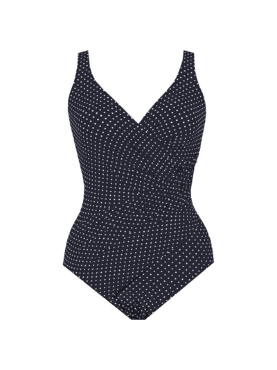 Miraclesuit Pin-point Oceanus One-piece Swimsuit In Black,white Dot