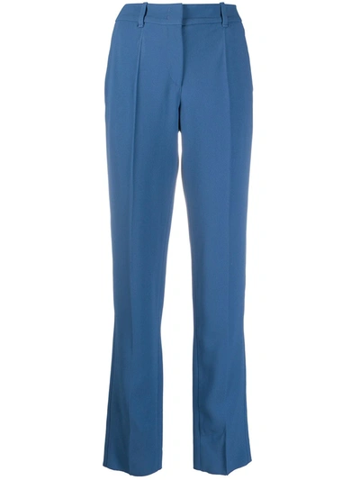 Emporio Armani High-waist Slim Trousers In Blue