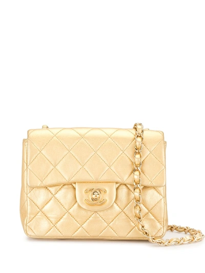 Pre-owned Chanel 2002 Classic Flap Crossbody Bag In Gold