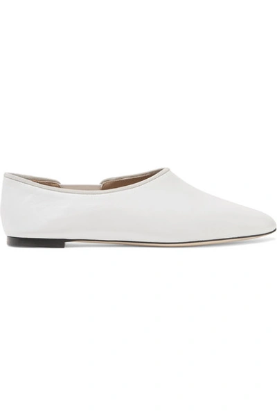 The Row Cara Slip-on Nappa Leather Flats In White