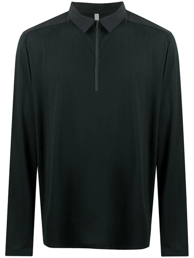 Veilance Frame Wool And Nylon-blend Jersey Polo Shirt In Black