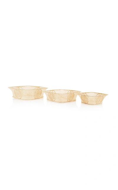 Moda Domus Set-of-3 Nesting Raffia Bowls In Neutral