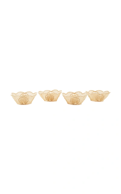 Moda Domus Set-of-4 Small Round Raffia Bowls In Neutral