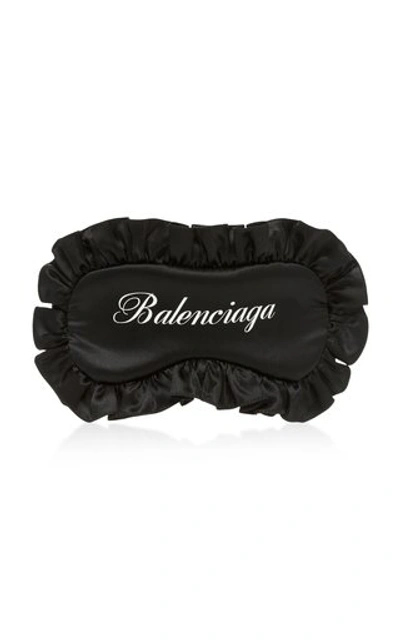 Balenciaga Women's Printed Ruffled Silk Eye Mask In Black