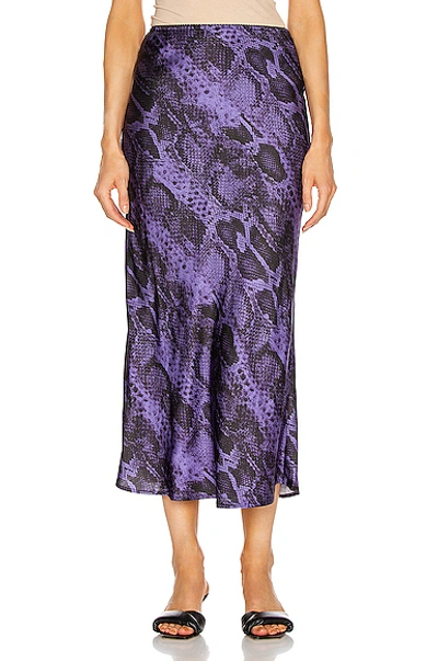 Andamane Bella Printed Midi Slip Skirt In Lilac Snake