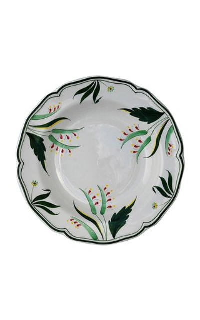 Este Ceramiche Set-of-two Printed Ceramic Soup Bowls In Green