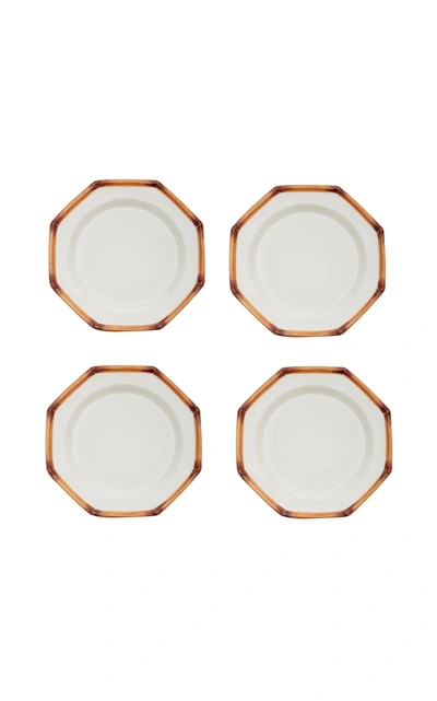 Este Ceramiche Set-of-four Ceramic Dinner Plates In Brown