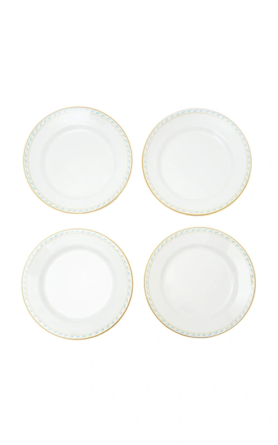 Este Ceramiche Set-of-four Ceramic Dinner Plates In Blue