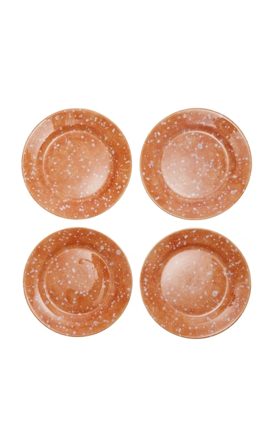 Este Ceramiche Set-of-four Terracotta Ceramic Dinner Plates In Brown