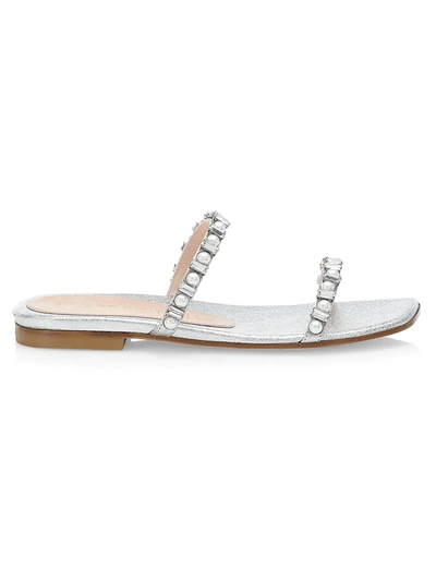 Stuart Weitzman Women's Ameliese Synthetic Pearl Slide Sandals In White