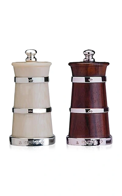 Moda Domus Ivory Salt And Wood Pepper Shaker Set In Multi