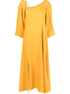 Dorothee Schumacher Women's Fluid Volumes Convertible Silk Midi Dress In Yellow