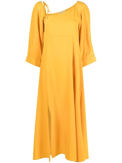 Dorothee Schumacher Women's Fluid Volumes Convertible Silk Midi Dress In Yellow