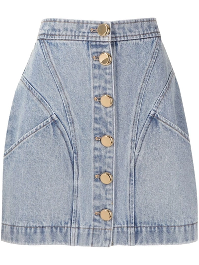 Acler Women's Florence Cotton Denim Mini Skirt In Blue