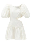 Aje Women's Chateau Asymmetric Cutout Linen-blend Mini Dress In Ivory