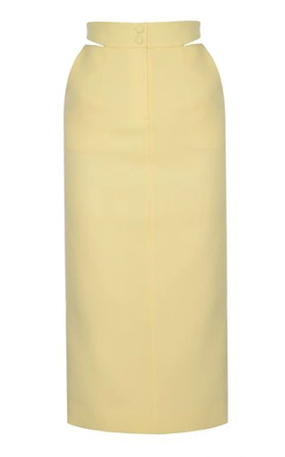 Matãriel Women's Deconstructed Crepe Midi Skirt In Yellow