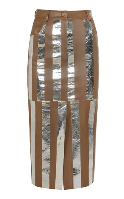Matãriel Women's Striped Vegan Leather Skirt