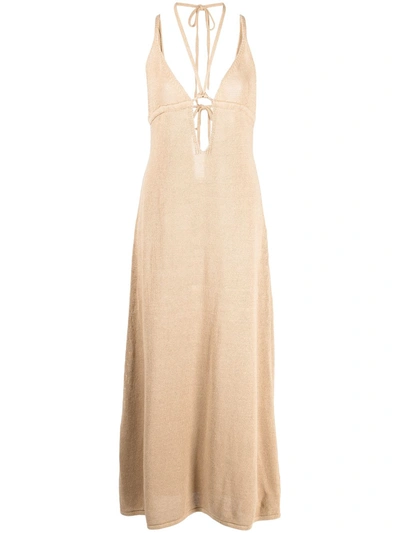 Cult Gaia Women's Kingsley Linen-blend Knit Maxi Dress In Braun