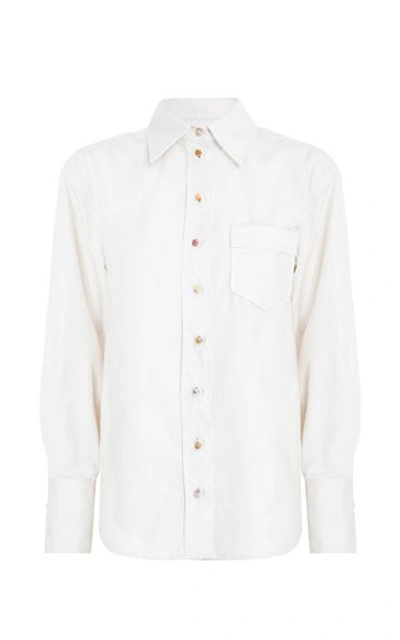 Zimmermann Women's Botanica Cotton-blend Button-up Shirt In White,stripe