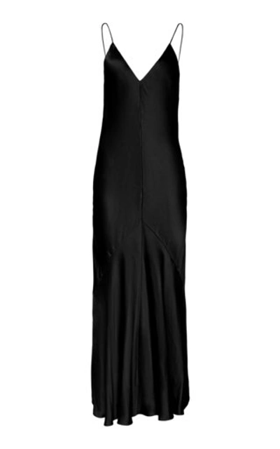 Studio Amelia Women's Liquid Bias-cut Satin Slip Dress In Black,white