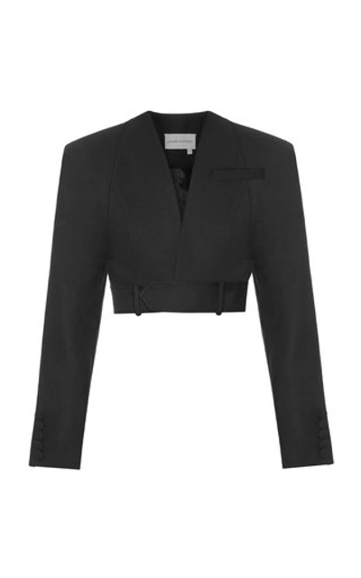 Aleksandre Akhalkatsishvili Women's Crepe Cropped Blazer In Black