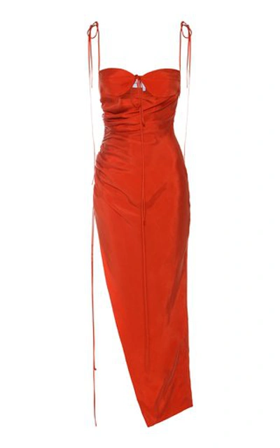 Aleksandre Akhalkatsishvili Women's Cutout Tie-detail Georgette Dress In Orange