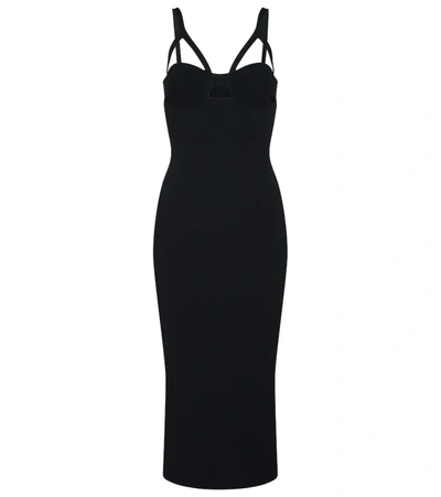 Khaite Honour Cutout Stretch-jersey Midi Dress In Black