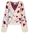 Khaite Scarlet Floral Jacquard Cashmere Cardigan In White