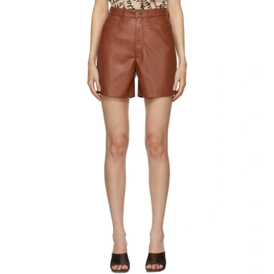 Nanushka + Net Sustain Leana Vegan Stretch-leather Shorts In Brown
