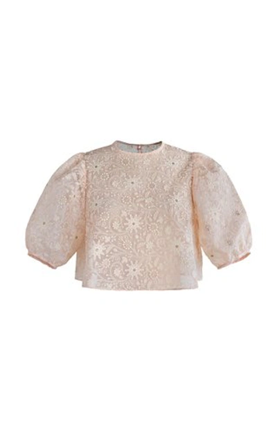 Alix Of Bohemia Rina Embroidered Lace Top One Of A Kind In Pink