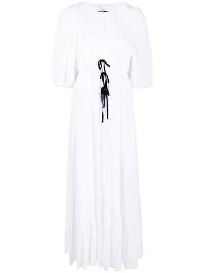 Erdem Women's Marlyn Bow-detailed Crinkled Crepe Maxi Dress In White