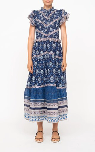 Sea Women's Brigitte Smocked Printed Cotton Midi Dress In Multi