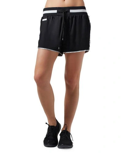 Blanc Noir Sutra Ruched-side Dolphin Shorts In Black