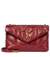 Saint Laurent Loulou Toy Ysl Puffer Quilted Lambskin Crossbody Bag In Red