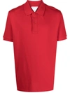 Bottega Veneta Short-sleeve Cotton Polo Shirt In Nail Polish