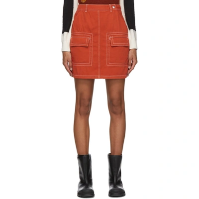Kenzo Orange Straight Miniskirt In 17 Med Oran