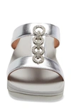 Fitflop Fino Sparkle Wedge Slide Sandal In Silver