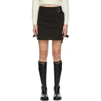 Helmut Lang Black Gabardine Strap Skirt