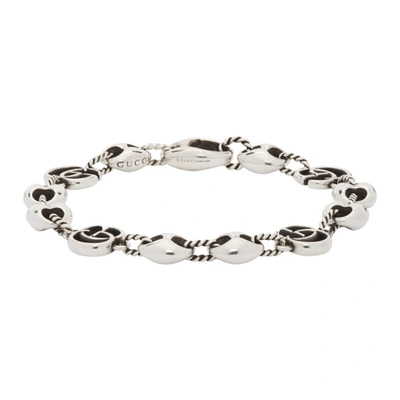 Gucci Silver Double G Marina Bracelet In Undefined