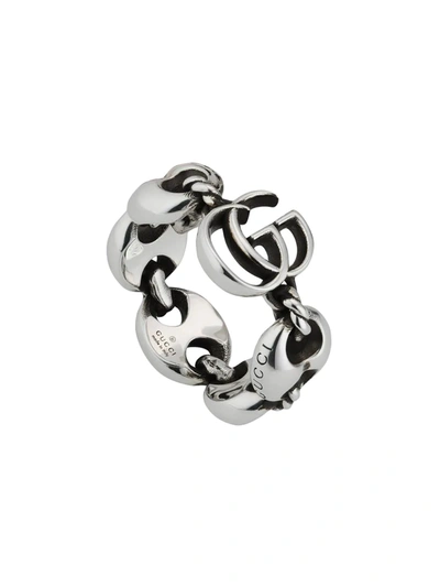 Gucci Double G Marmont Ring In Silver