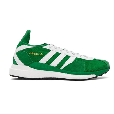 Adidas X Human Made Tokio Solar Mesh And Leather Trainers In Green