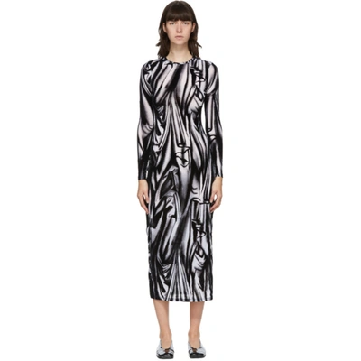 Eckhaus Latta Illusion Shrunk Knit Jumper Dress In Black/white