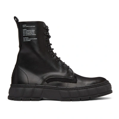 Viron Black Apple Leather 1992 Boots In 90 Black