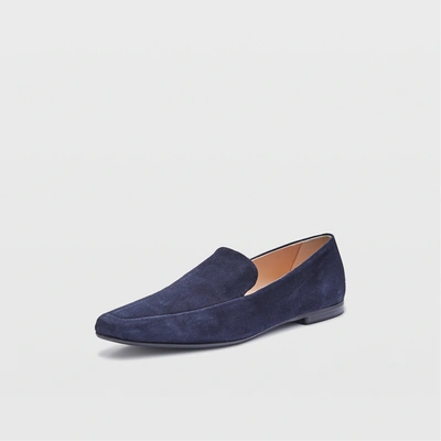 Club Monaco Sofii Suede Loafer Flats In Navy