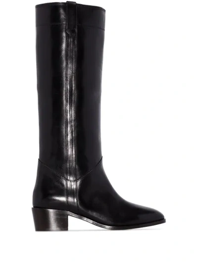 Isabel Marant Mewis 50 Black Leather Knee-high Boots