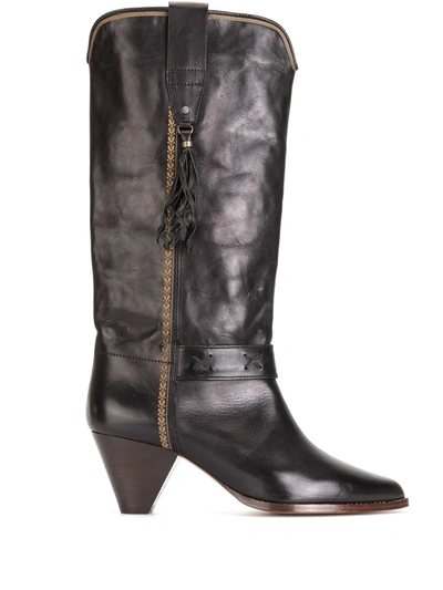 Isabel Marant Dulma Texan Boots In Black Leather