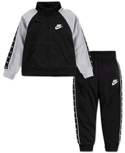 Nike Kids' Little Boys Swoosh Tricot Jacket And Pant Set, 2 Piece In Black