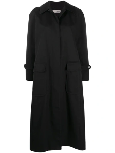 Lardini Oversize Trench Coat In Black