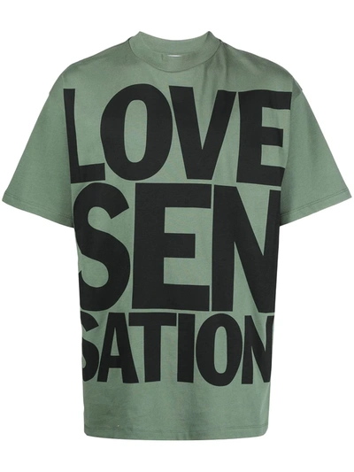 Honey Fucking Dijon Love Sensation Cotton T-shirt In Khaki