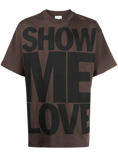 Honey Fucking Dijon Show Me Love Cotton T-shirt In Brown